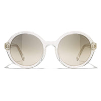 CHANEL Acetate Round Sunglasses Men's Gray