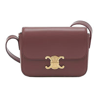 CELINE Triumphal Arch Cow Leather Shoulder Bag Crossbody Bag Extra Mini Women's Dark Brown