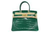 HERMES Birkin Face Niloticus Crocodile Leather Birkin Bag Handbags Women's 6Q Emerald Green