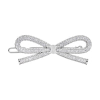 CELINE Bow Hair Clip In Strass And Brass With Rhodium Finish