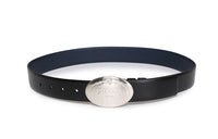 PRADA Cow Leather Plate Buckle Double-Sided Belt Belt Men's Black Width: 3.5cm