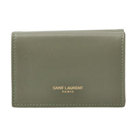 SAINT LAURENT Calfskin Wallet Mini Women's Green