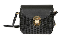 MIU MIU Leather One Shoulder Handbags Women's Black