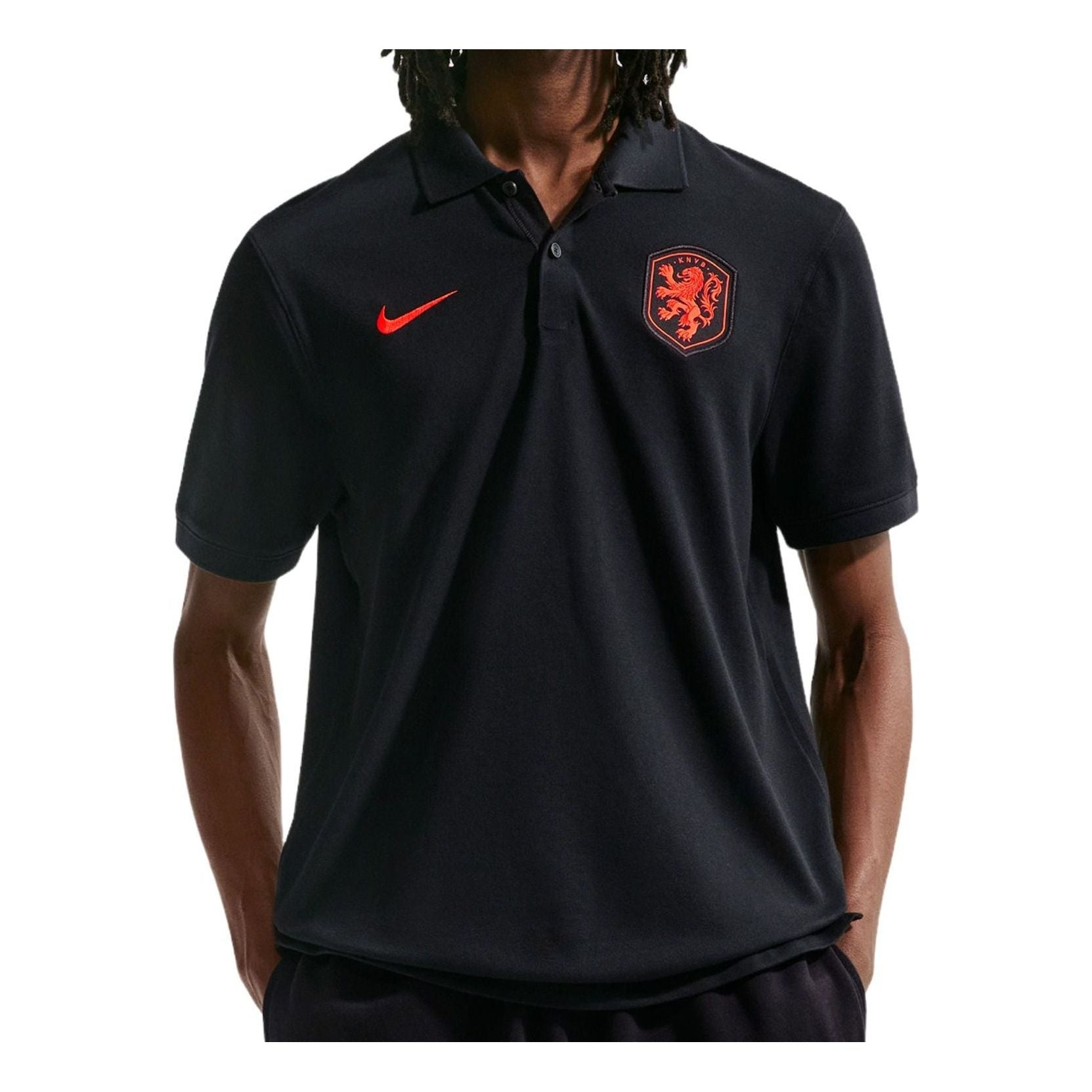 Nike Netherlands 2026 Polo Shirt 'Black Hyper Crimson' IB6215-010