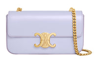 CELINE Triomphe Shiny Cow Leather Shoulder Bag Women's Light Lavender