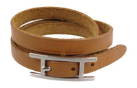 HERMES Leather Bracelets Women's Brown