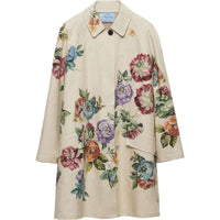 PRADA Floral Printed Long Sleeved Coat