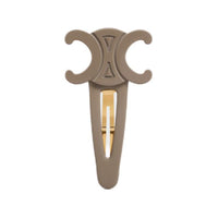 CELINE Acetate Hair Clips Women's Khaki
