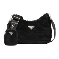 PRADA Sheepskin Crossbody Bag Shoulder Bag Women's Black