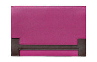 HERMES Evercolor Calfskin Clutch Women's Rose Red/Brown