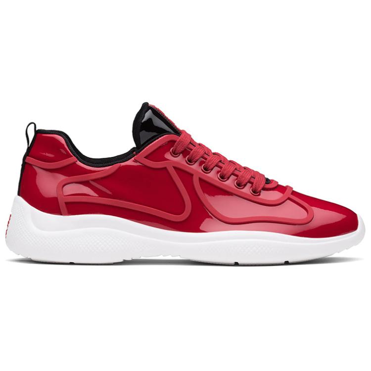 PRADA America's Cup Cushioning Anti-Slip And Wear-Resistant Low-Top Athletic Shoes Men's Red