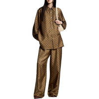 LOUIS VUITTON Pantalon De Pyjama Baggy À Motif Monogram Casual Pants Women's Camel