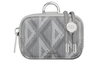 DIOR Canvas One Shoulder Crossbody Clutches Men's Gray