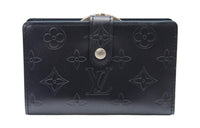 LOUIS VUITTON Leather Wallet Women's Black