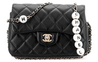 CHANEL Lambskin Shoulder Bag Women's Black