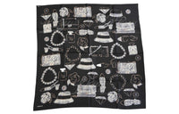 CHANEL Silk Scarves Women's Black