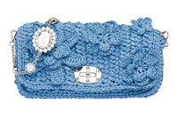 MIU MIU Raffia Crossbody Bag Shoulder Bag Women's Interstellar Blue