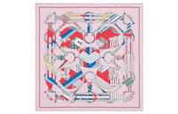 HERMES Silk Scarves Women's Vintage Pink/Red/Blue