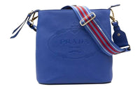 PRADA Leather Crossbody Bag Shoulder Bag Women's Blue