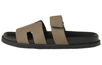 HERMES Chypre Slide Slippers Men's Khaki