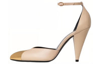CELINE Cone Heel High Heels Women's Beige
