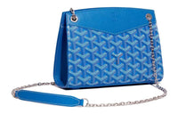 GOYARD Rouette Canvas With Leather Tote Chain Bag Shoulder Bag Women's Blue