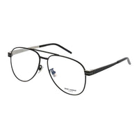 SAINT LAURENT Metal Aviator Eyeglass Frames Unisex Black