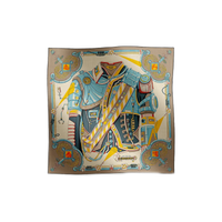 HERMES Cashmere Mulberry Silk Silk Scarves Unisex Brown