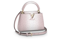 LOUIS VUITTON Capucines Ostrich Leather Capusin Shoulder Crossbody Handbag Mini Women's Light Pink