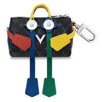 LOUIS VUITTON Keepall Coated Canvas With Leather Trim Monkey Bag Ornament And Keychain Bag Accessory Unisex Multicolor