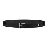 LOUIS VUITTON Calfskin Leather Belts Men's Black Width 3.5CM