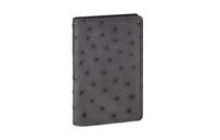 LOUIS VUITTON Ostrich Leather Wallet Unisex Gray
