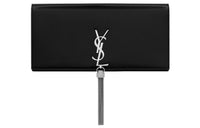 SAINT LAURENT KATE Calfskin Clutch Regular Women's Black