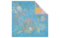 HERMES Silk Scarves Women's Navy Blue/Green/Yellow