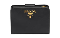 PRADA Leather Wallet Small Size Women's Black