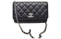 CHANEL WOC Lambskin Shoulder Bag Crossbody Bag Women's Black