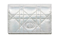 DIOR Caro Sheepskin Wallet Extra Small Women's Silver