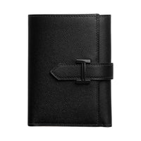 HERMES Bearn Madame Calfskin Wallet Women's 89 Noir Black