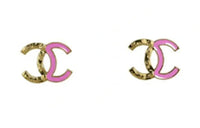 CHANEL Stud Earrings Women's Pink
