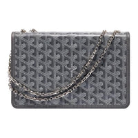 GOYARD Alexandre III Canvas With Leather Shoulder Bag Crossbody Bag Women's Gray