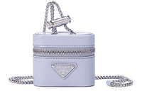 PRADA Leather Neck Pouch Earphone Cases Women's Cornflower Blue