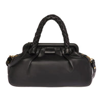 MIU MIU Soft Sheep Leather One Shoulder Handbags Women's Black