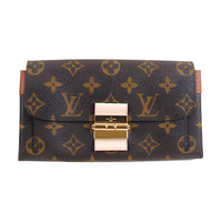 LOUIS VUITTON Canvas With Leather Wallet Women's Brown