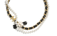 CHANEL Metal Necklace Women's Pearl White