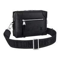 LOUIS VUITTON Cow Leather Messenger Bag Shoulder Bag Crossbody Bag Men's Black