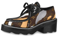 LOUIS VUITTON Beaubourg Martin Boots Women's Black/Brown/White