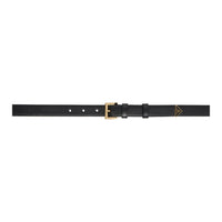 PRADA Leather Enamel Leather Belts Women's Black Width 1.9CM