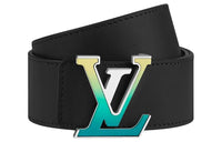 LOUIS VUITTON Leather Belts Men's Width  4cm