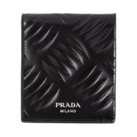 PRADA Brushed Leather Wallet Men's Black