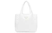 PRADA Fabric Tote Bag, Shopping Bag, Handbag Tubas Women's White